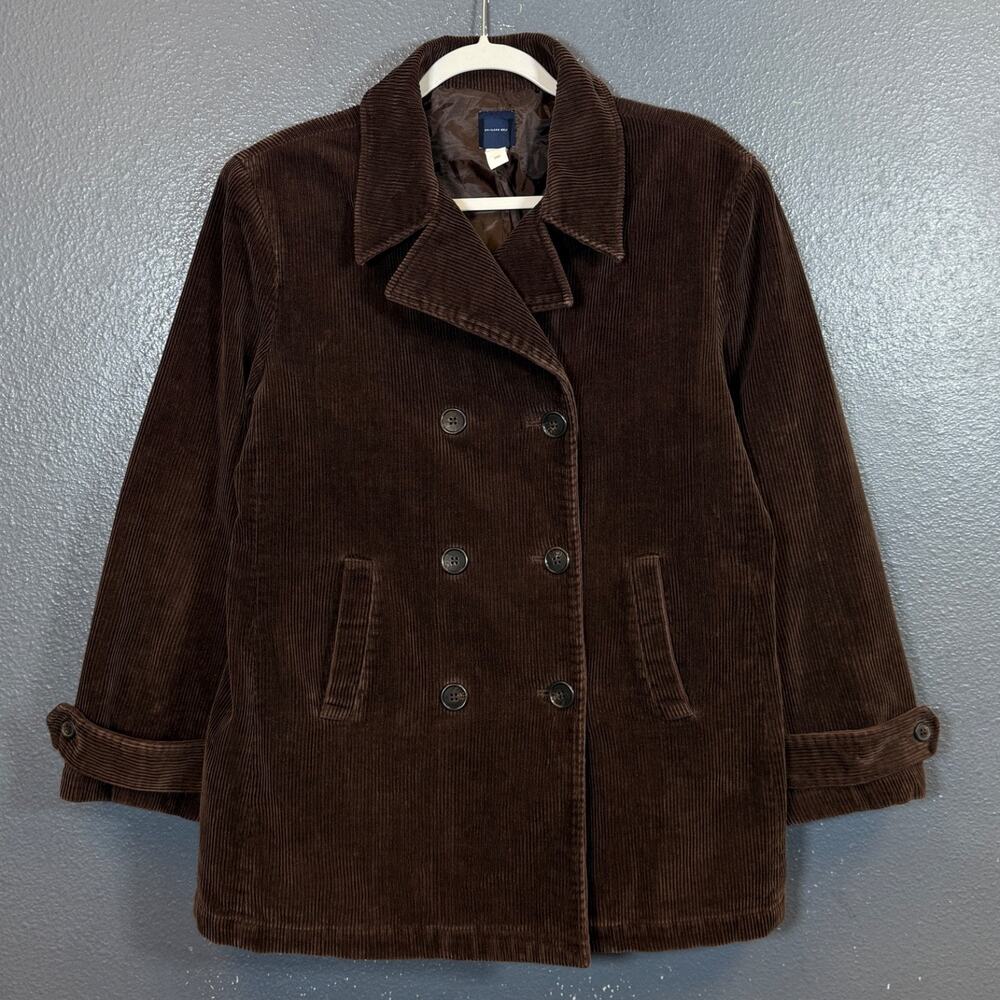 Gap M women’s brown Double Breasted Corduroy Pea Coat vintage jacket